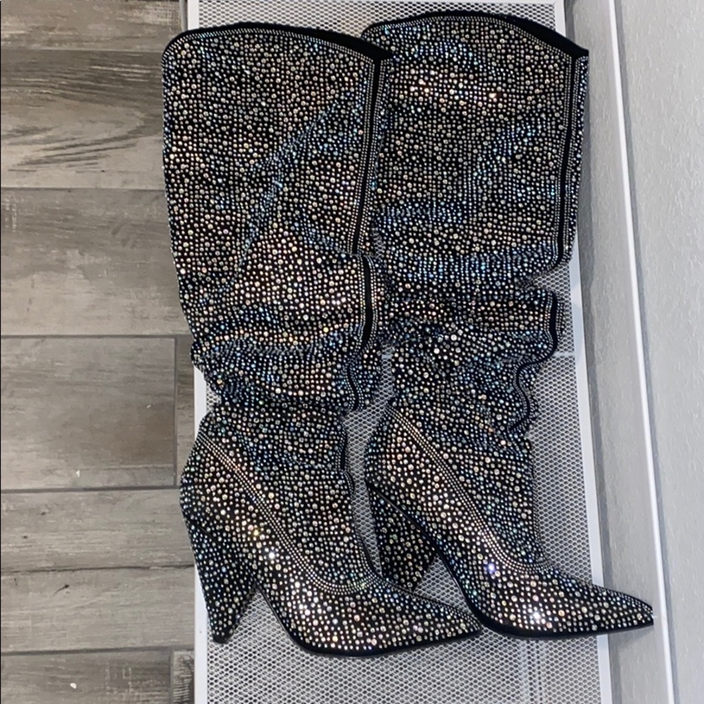 Cape robbin crystal knee high boots